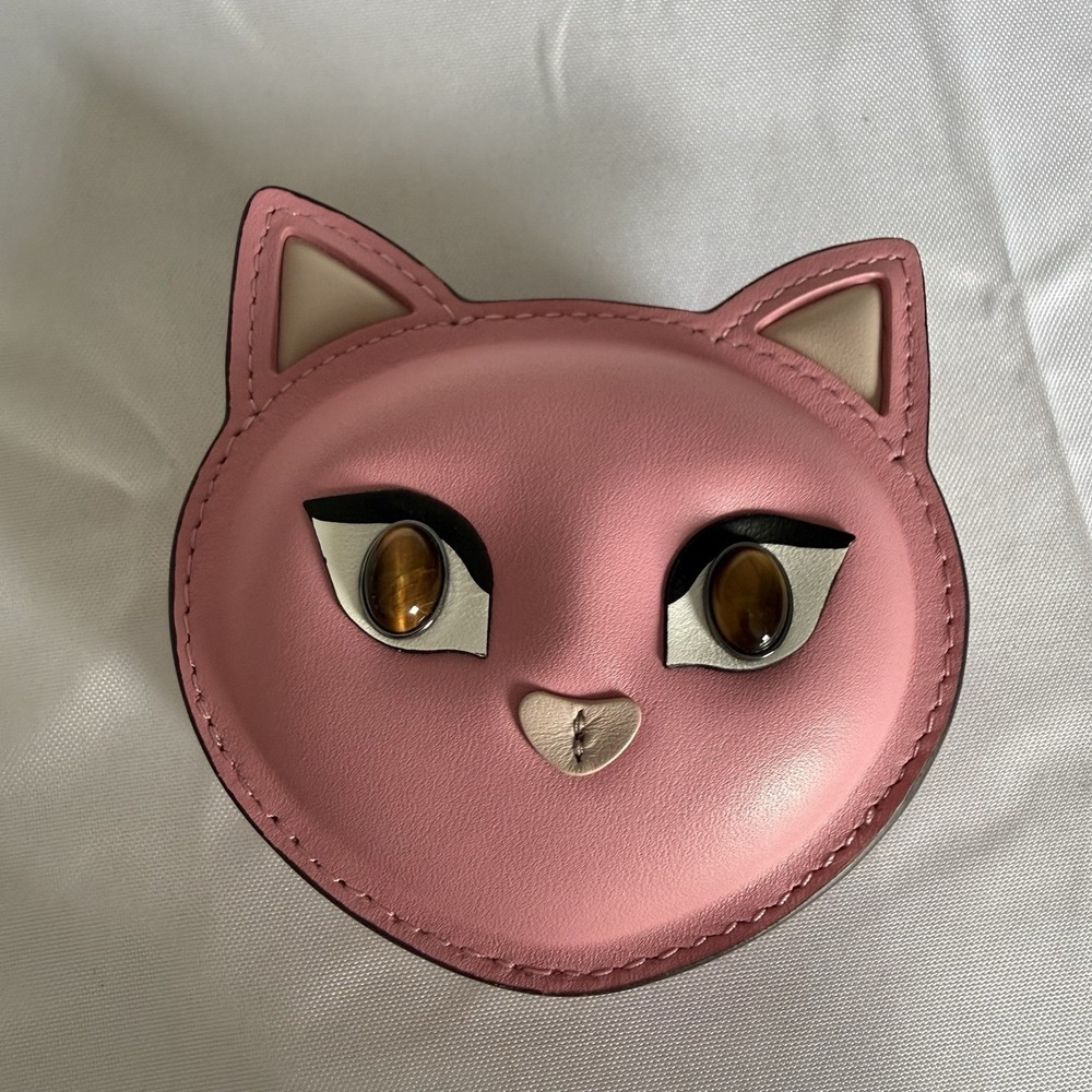 Kate Spade Pink CATS Collaboration Cat Coin Leather Wallet Pouch NWT